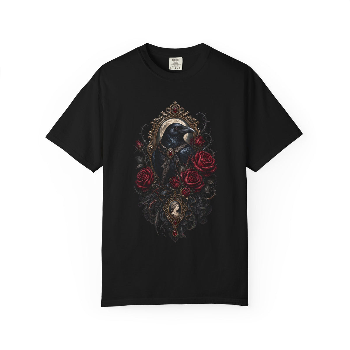 Vamp Romantic Raven Florist Gothic T-Shirt Graphic