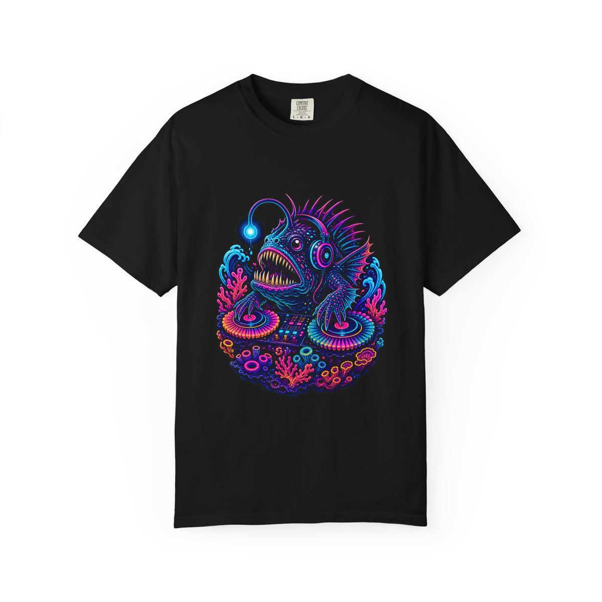 Neon Reef Anglerfish DJ T-Shirt Graphic