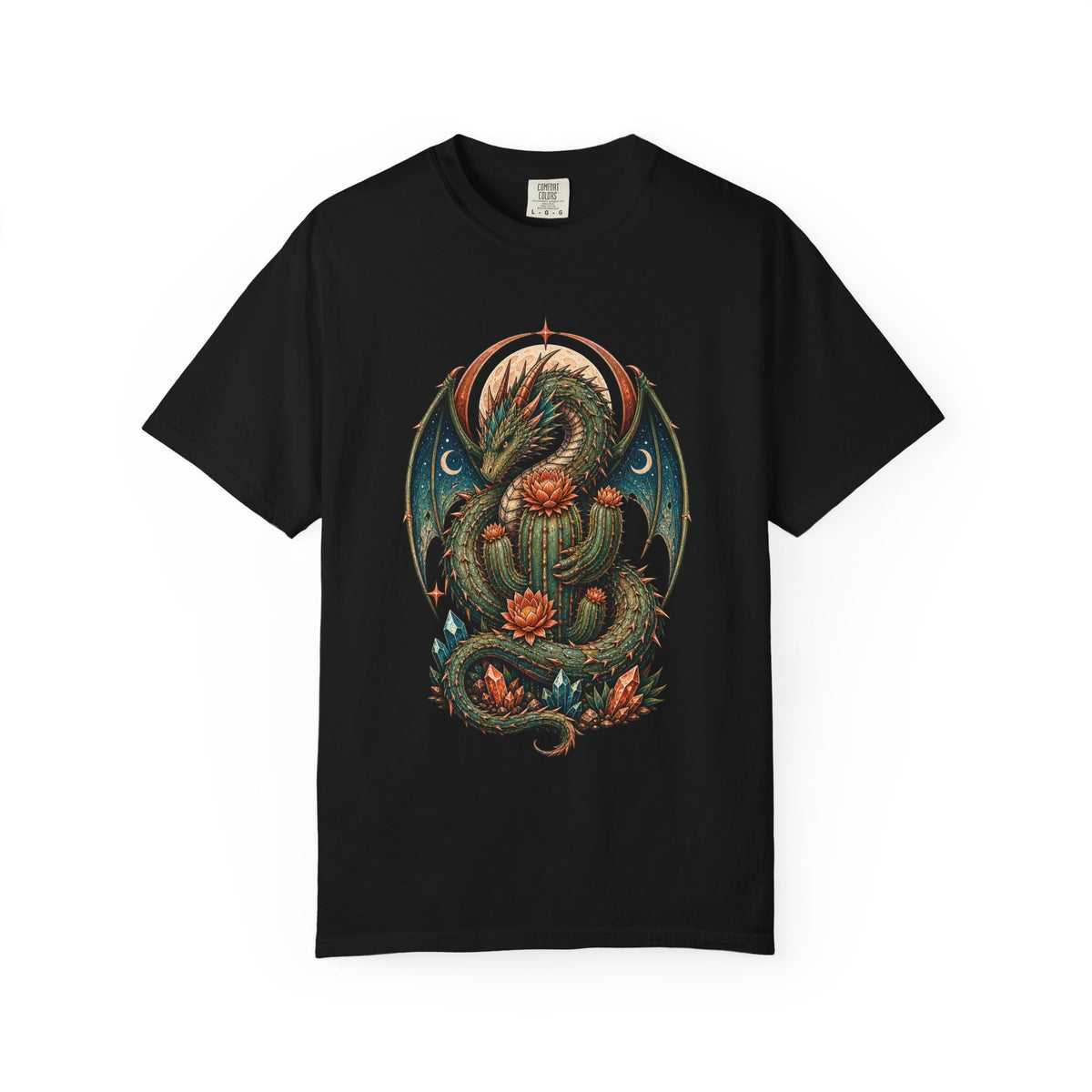 Cactus Dragon Desert Night Graphic T-Shirt