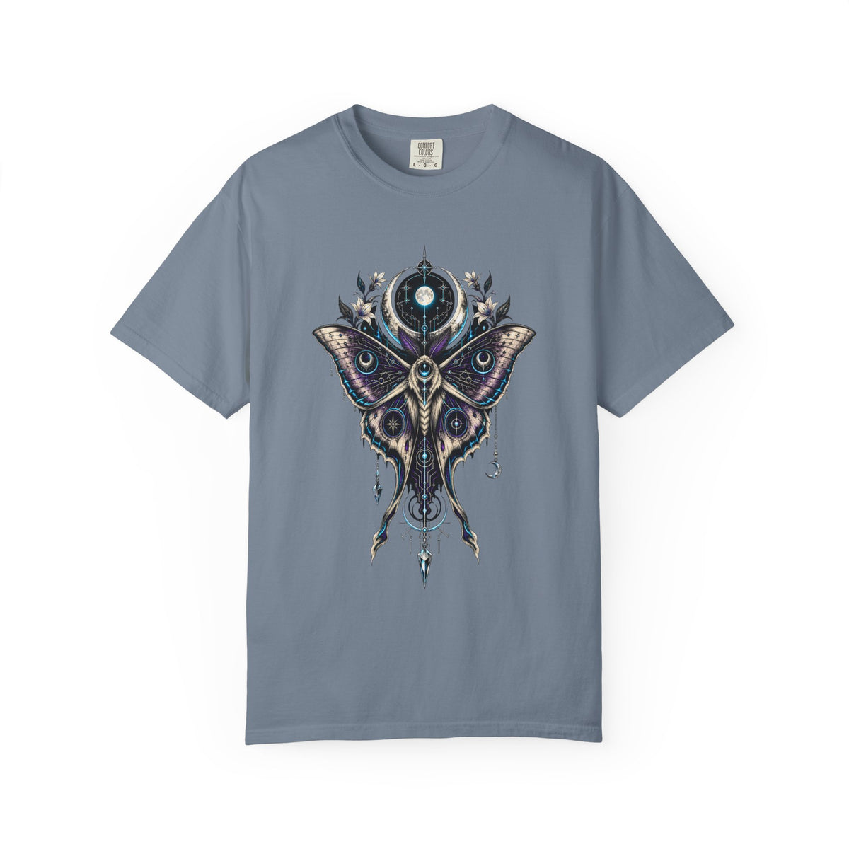 Glitch Goth Lunar Moth Oracle T-Shirt Graphic