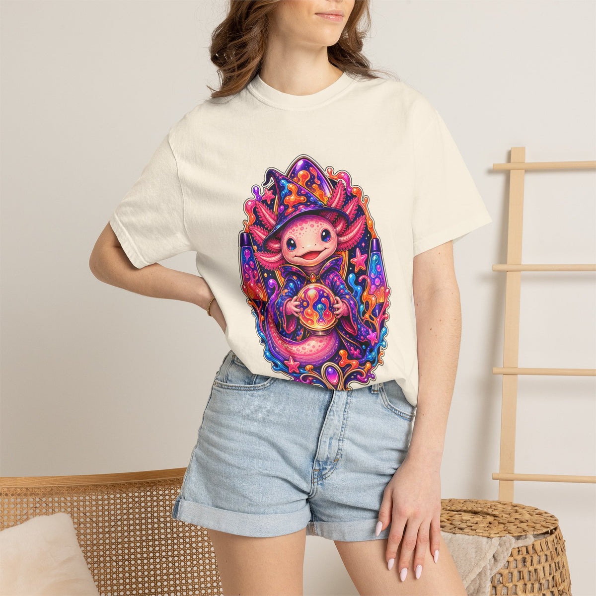 Lava Lamp Axolotl Mage T-Shirt Graphic