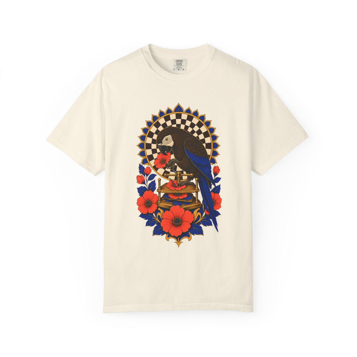 Espresso Parrot Flower Press Graphic Tee