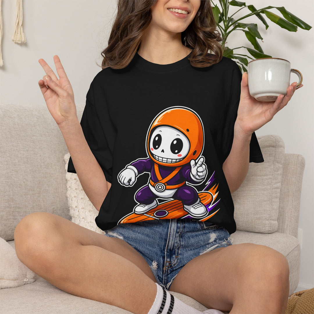Skeleton Hover Rider Mascot T-Shirt Graphic