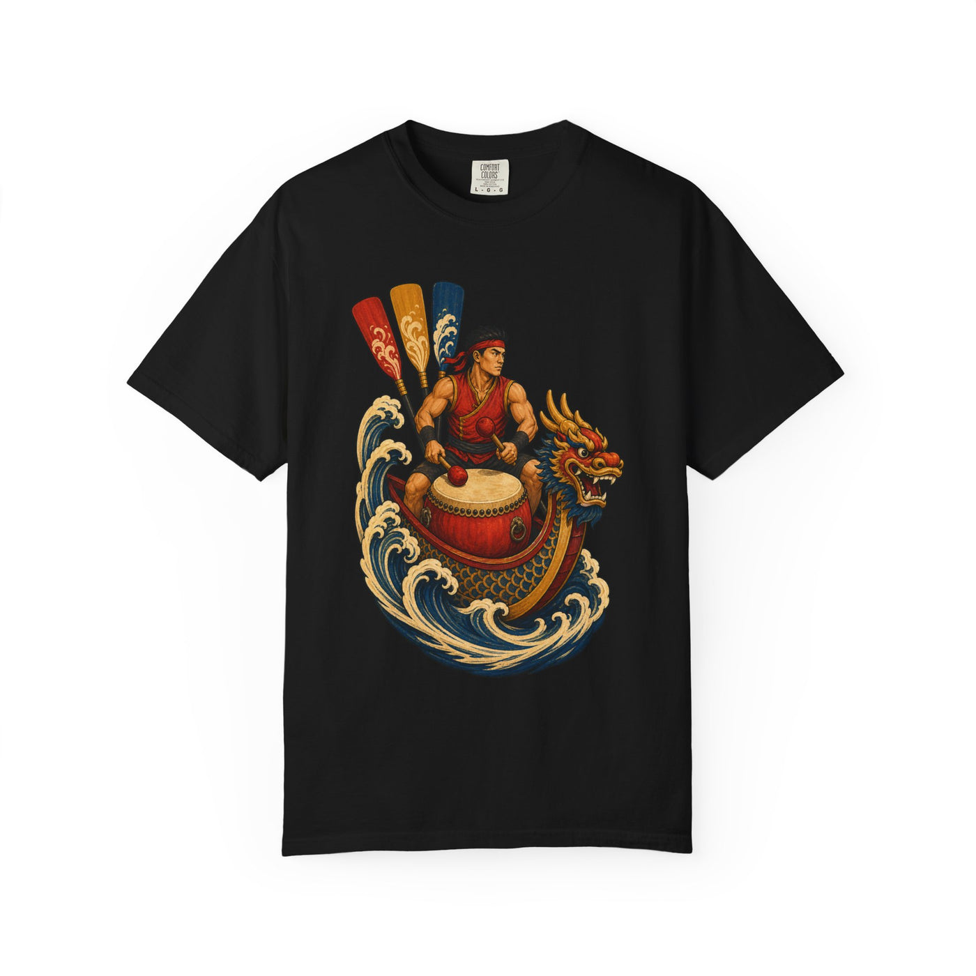 Dragon Boat Drum Surge Wave Graphic Tee