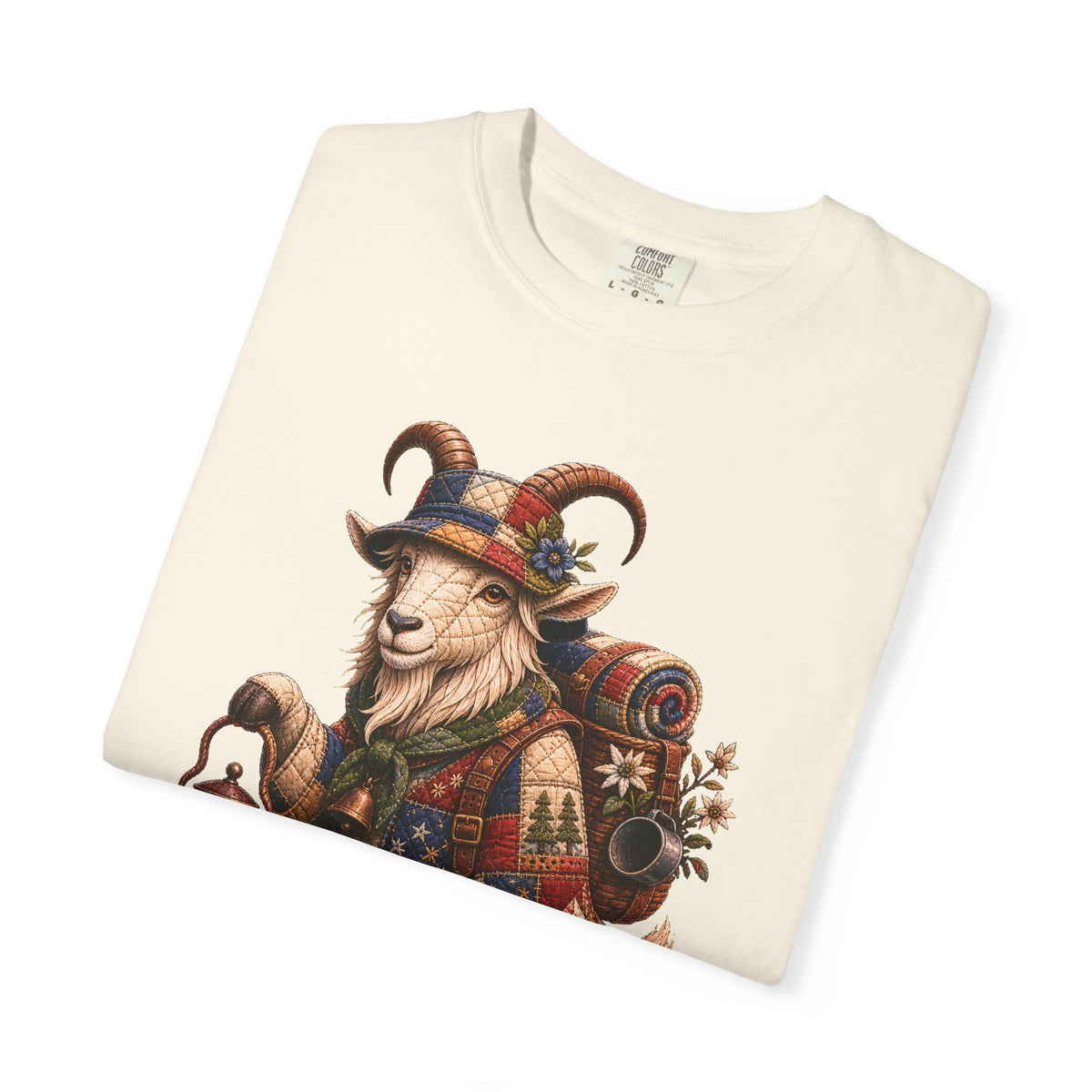 Quilted Highland Picnic Lantern Goat T-Shirt Graphic