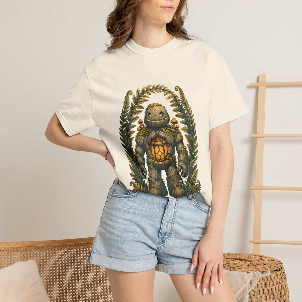Moss Lantern Golem Solarpunk Graphic Tee