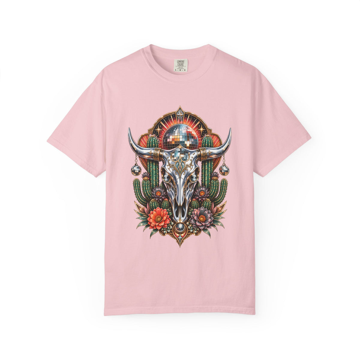 Chrome Cactus Disco Skull T-Shirt Graphic