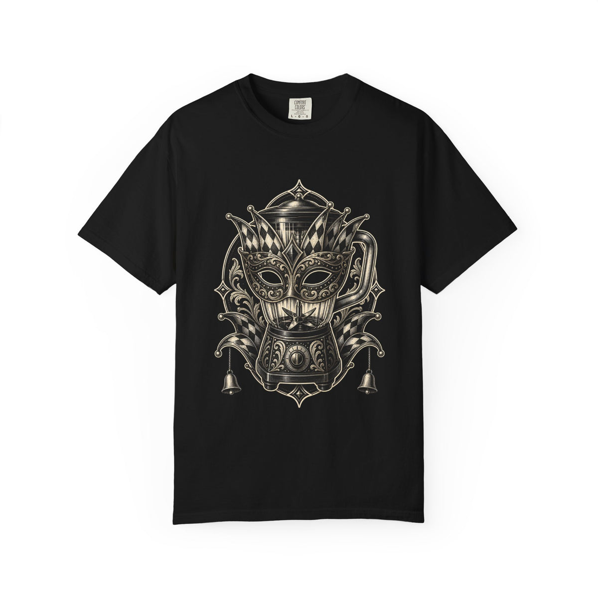 Blackwork Carnival Blender Mask T-Shirt Graphic