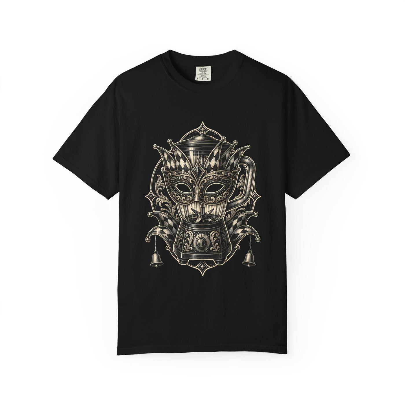 Blackwork Carnival Blender Mask T-Shirt Graphic