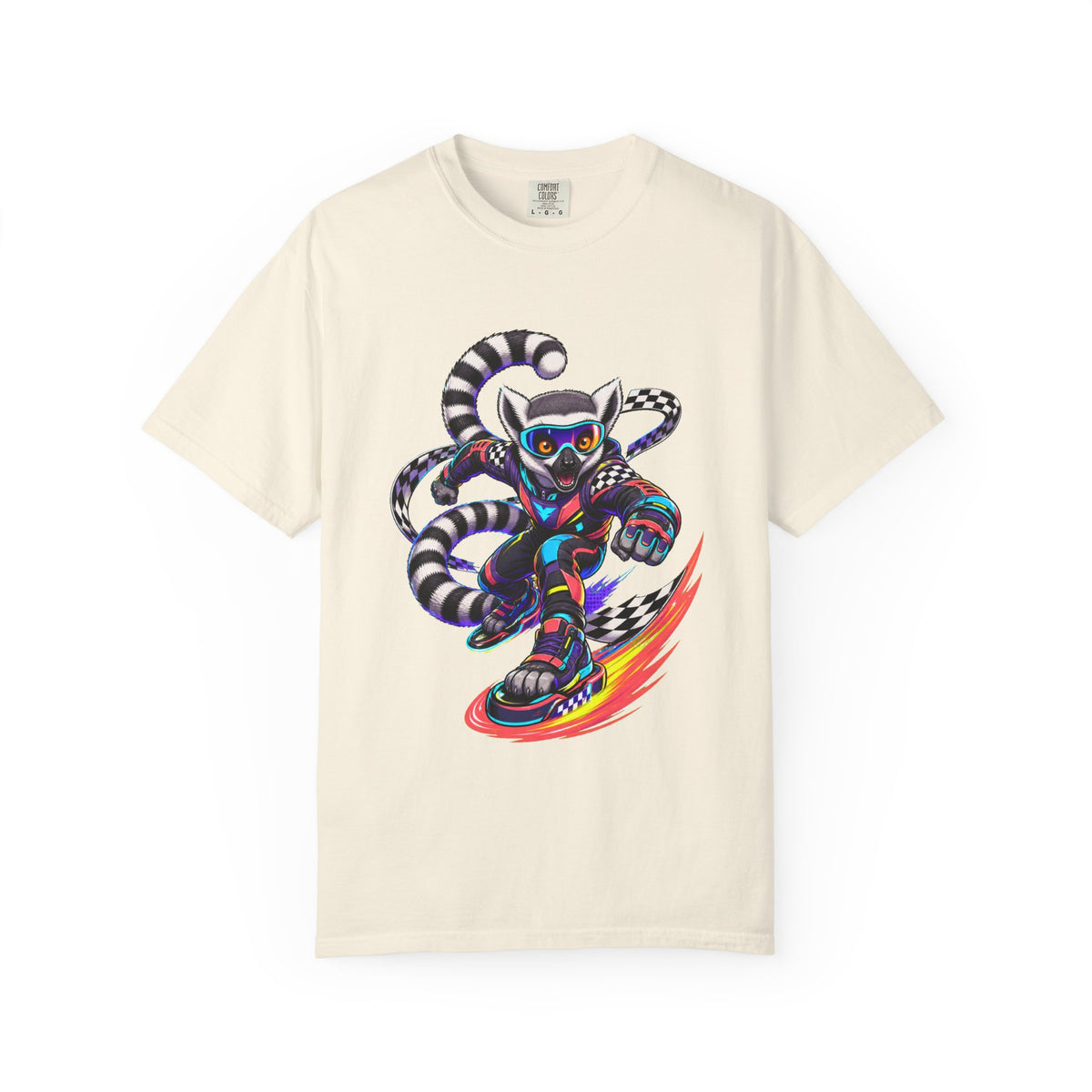 Neon Raceway Lemur Graphic Tee