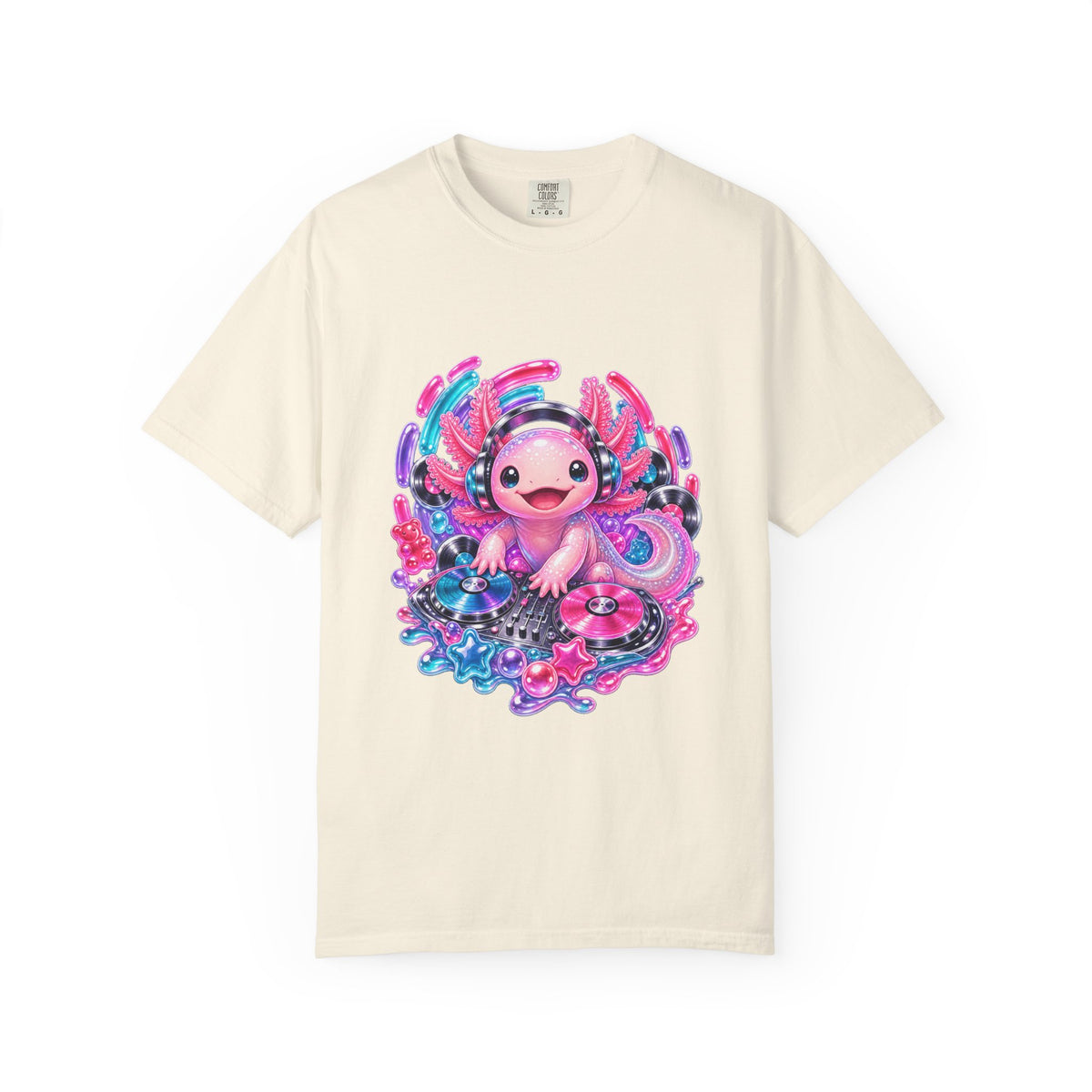 Gummy Pop Axolotl DJ T-Shirt Graphic