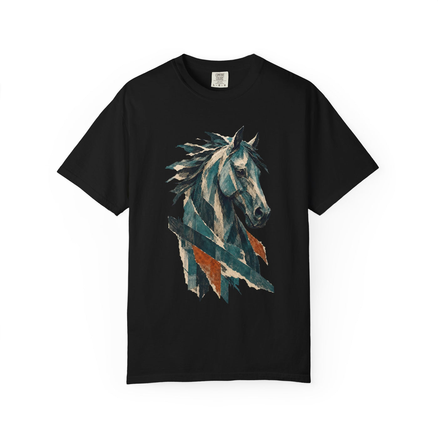 Patina Blue Brutalist Horse Graphic Tee