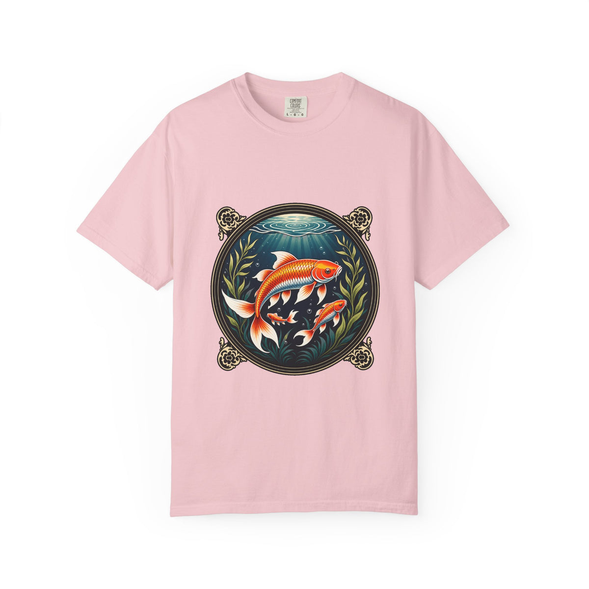 Ornamental Koi Pond Emblem T-Shirt Graphic