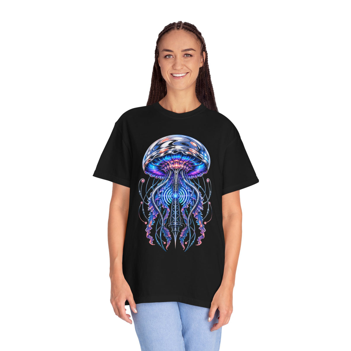 Chrome Jellyfish Radio Tower T-Shirt Graphic