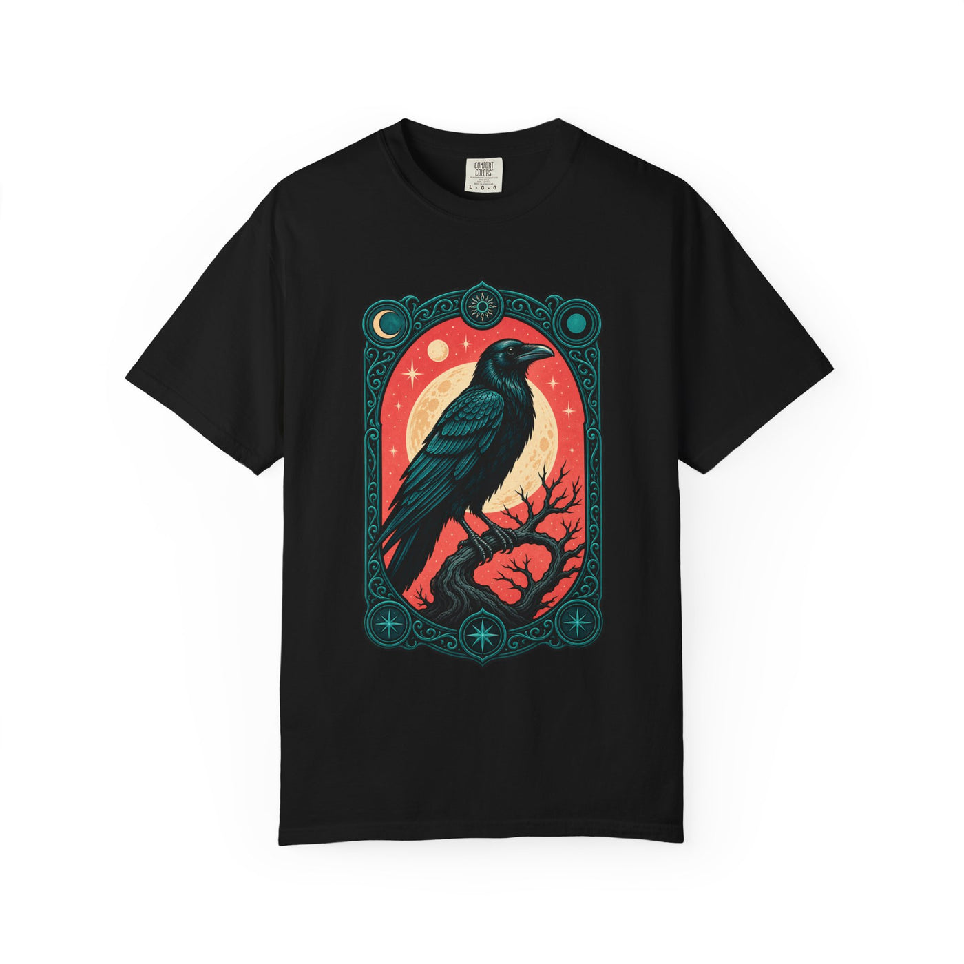 Moon Raven Gothic Crest T-Shirt Graphic