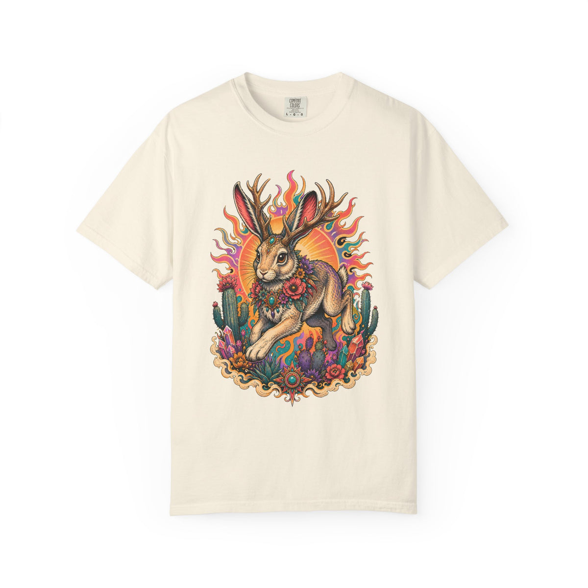 Psychedelic Desert Jackalope T-Shirt Graphic