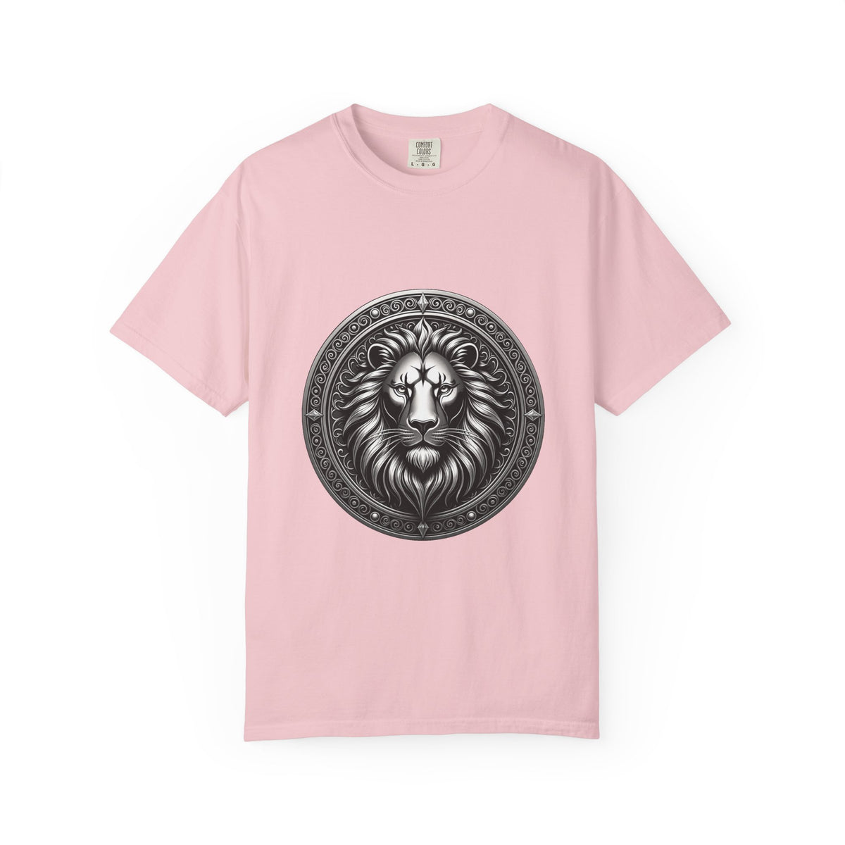 Ornate Lion Crest Monochrome T-Shirt Graphic