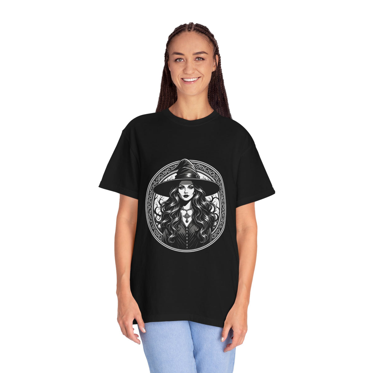 Gothic Witch Portrait Emblem T-Shirt Graphic