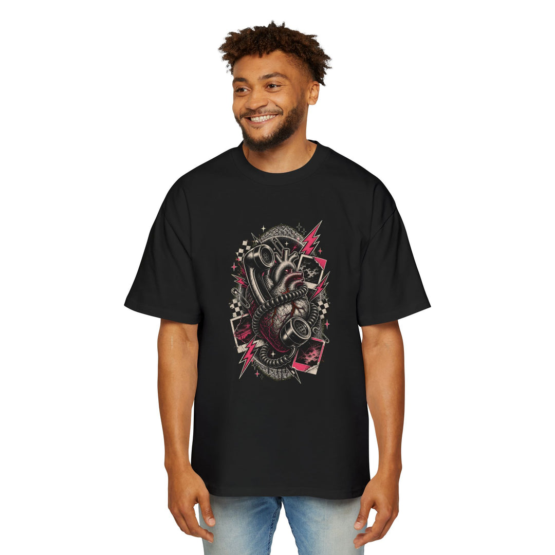 Static Heart Hotline Heavy Oversized Emo Tee