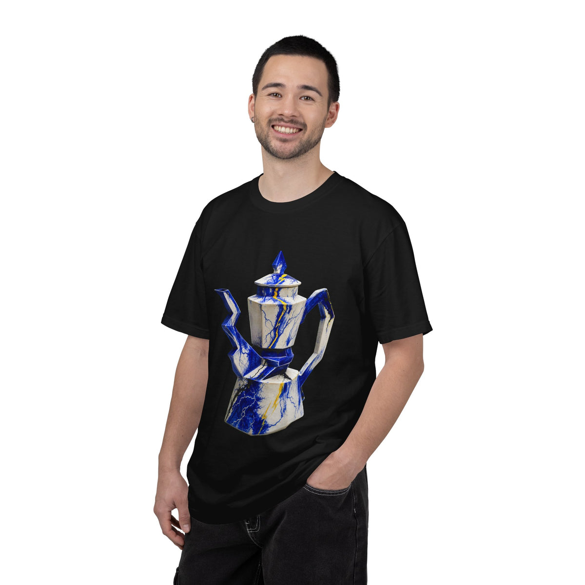 Cobalt Porcelain Lightning Teapot Graphic Tee