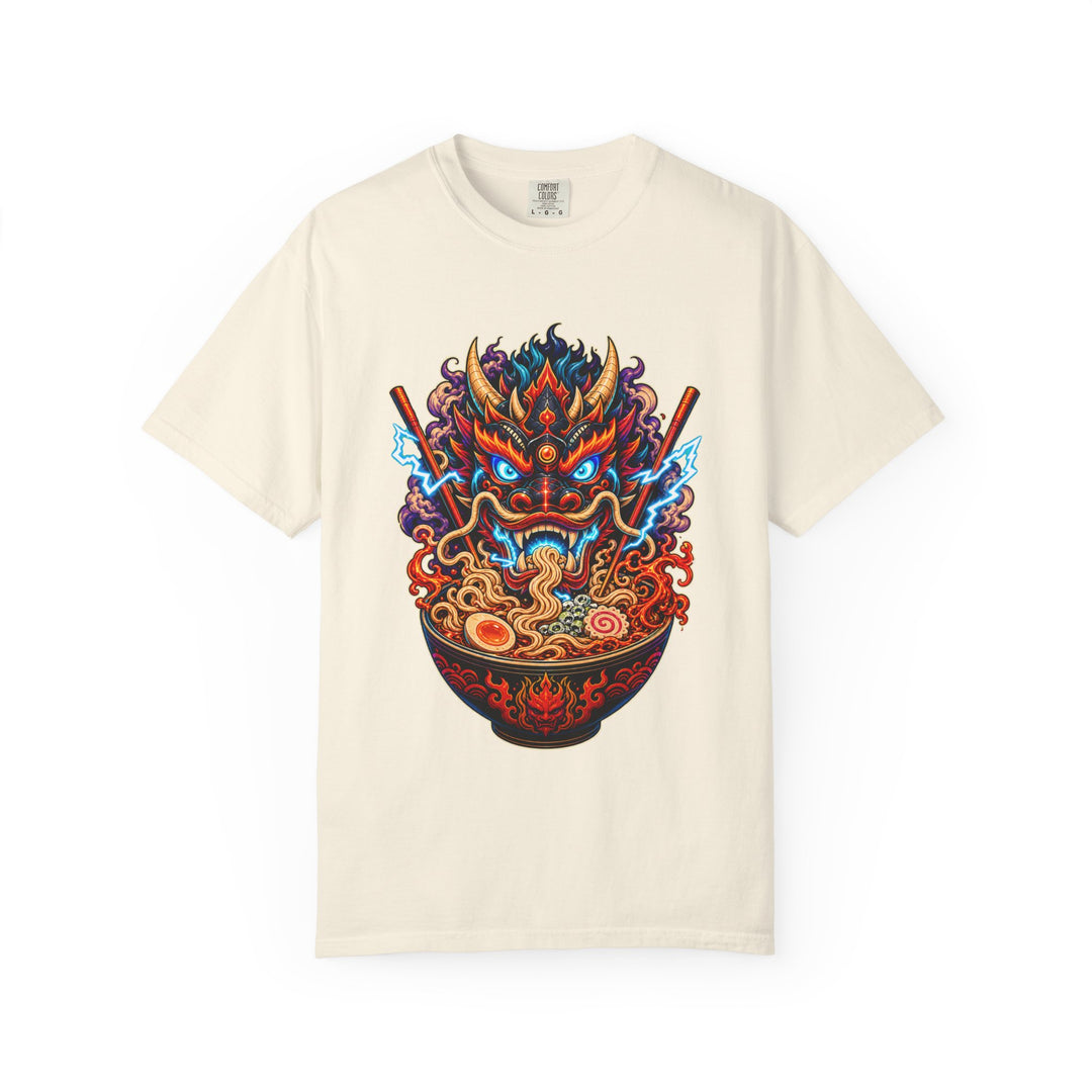 Neon Ramen Dragon Mask Graphic Tee