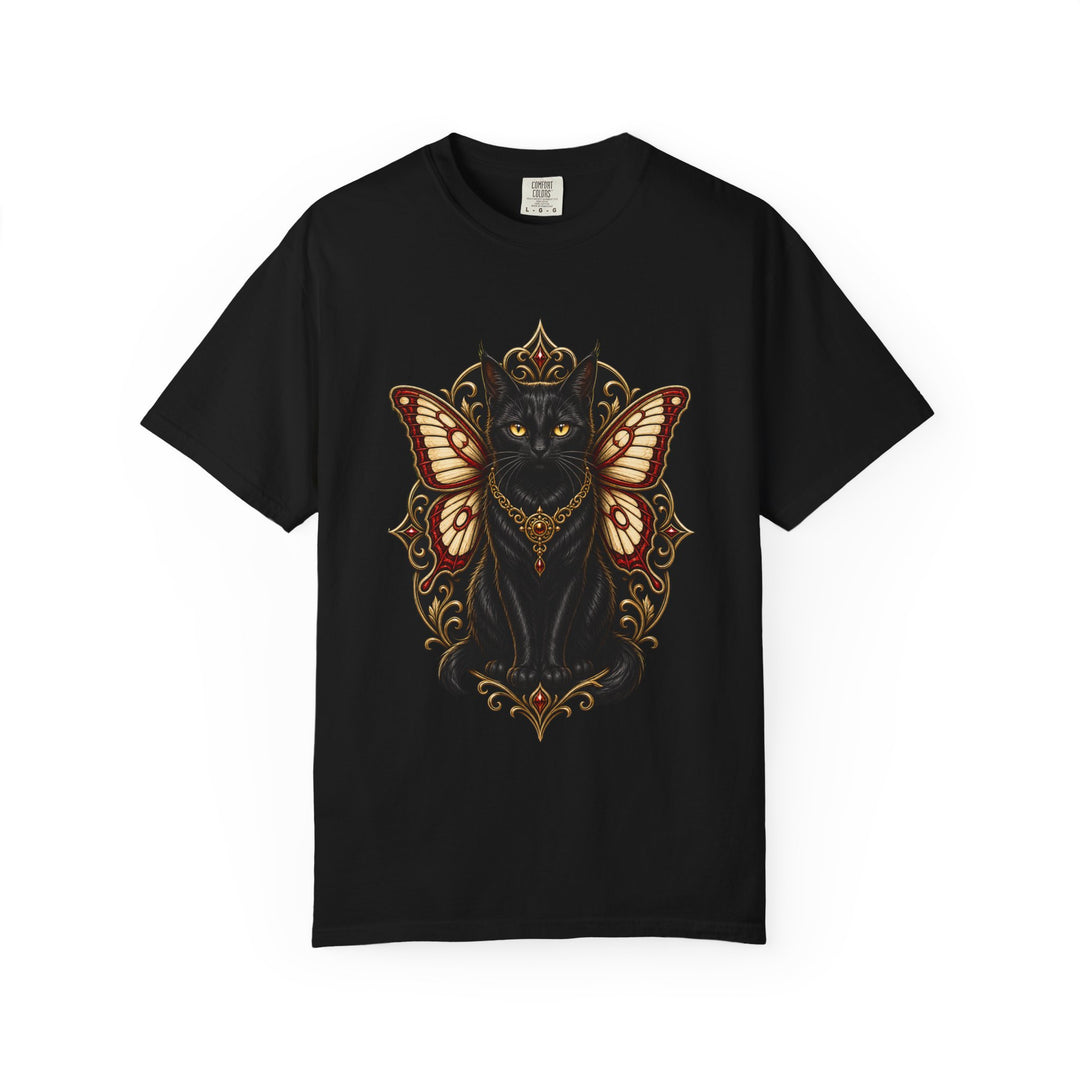 Winged Black Cat Familiar T-Shirt Graphic