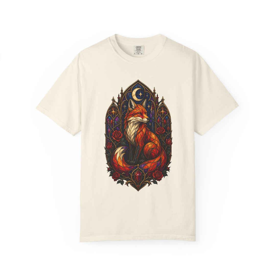 Gothic Stained Glass Fox T-Shirt Graphic