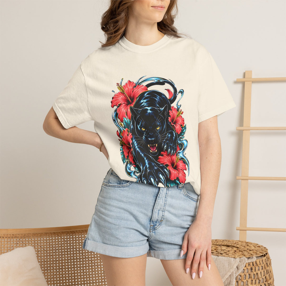 Hibiscus Chrome Panther Graphic Tee