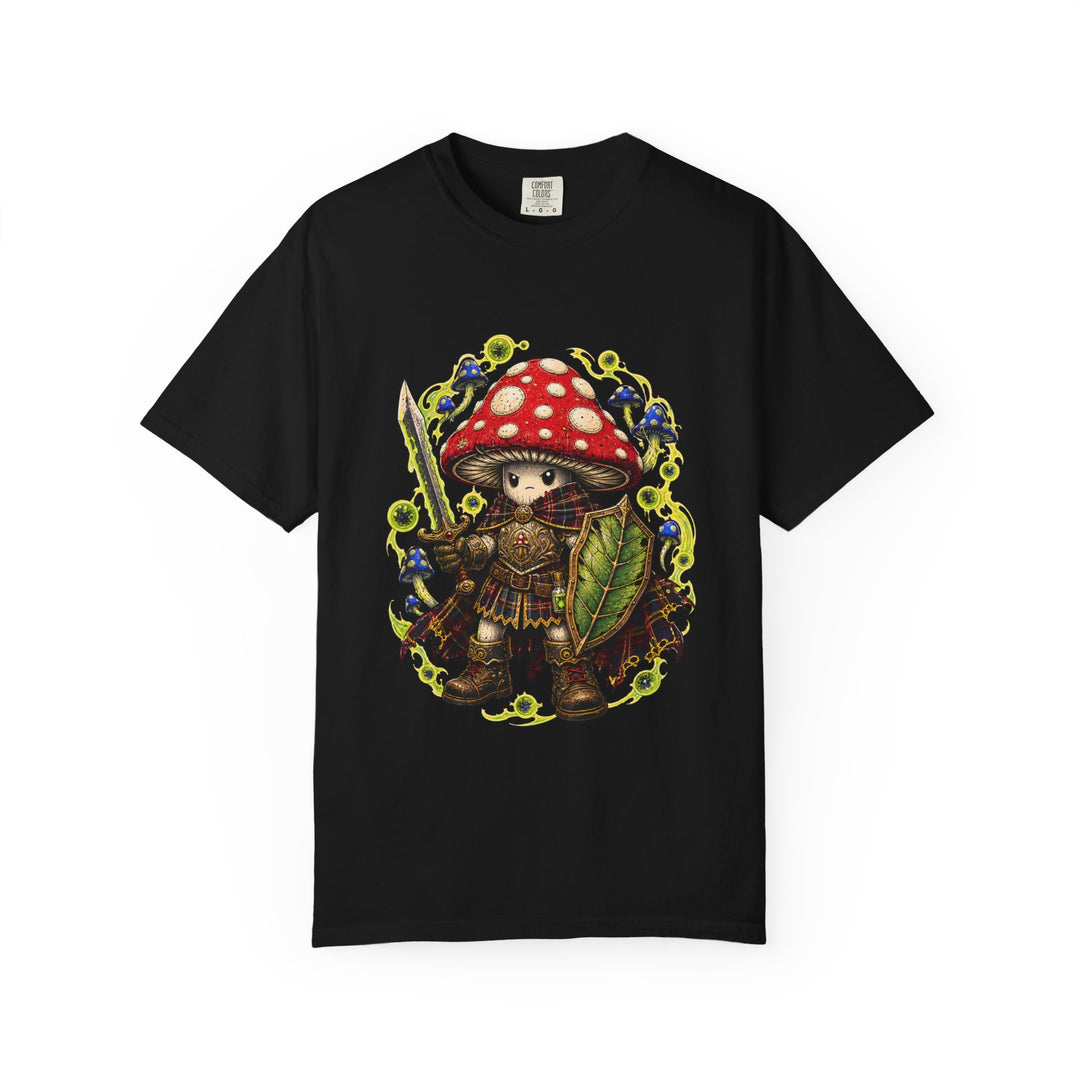 Acid Plaid Mushroom Knight T-Shirt Graphic