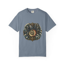 Woodcut Kraken Compass Shell T-Shirt Graphic