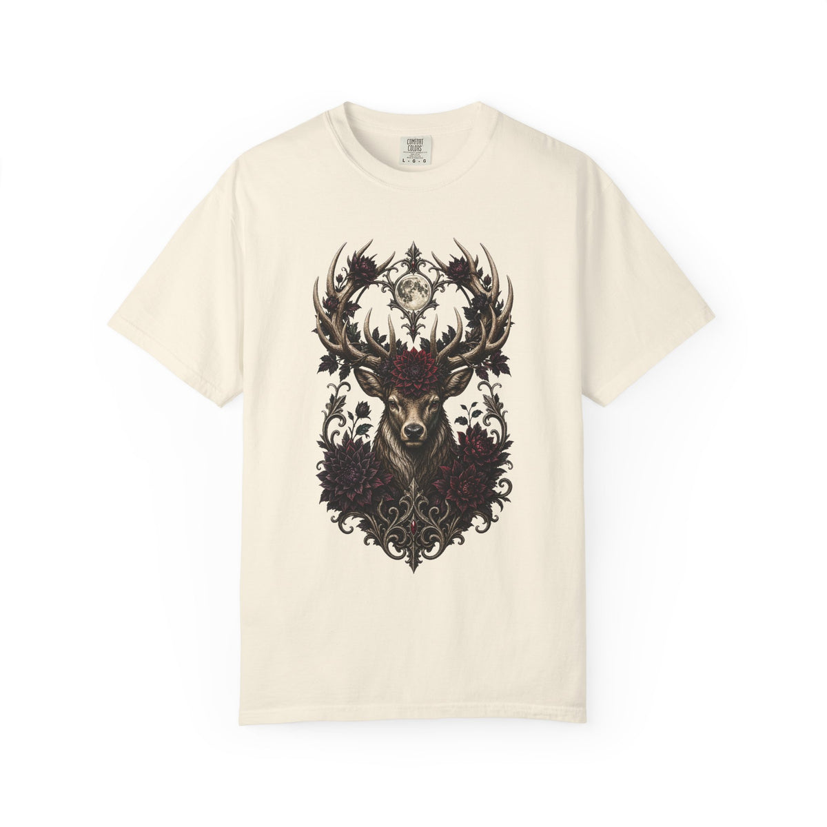 Gothic Dahlia Stag Crown Graphic Tee