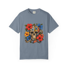 Patchwork Hibiscus Skull Graphic Tee