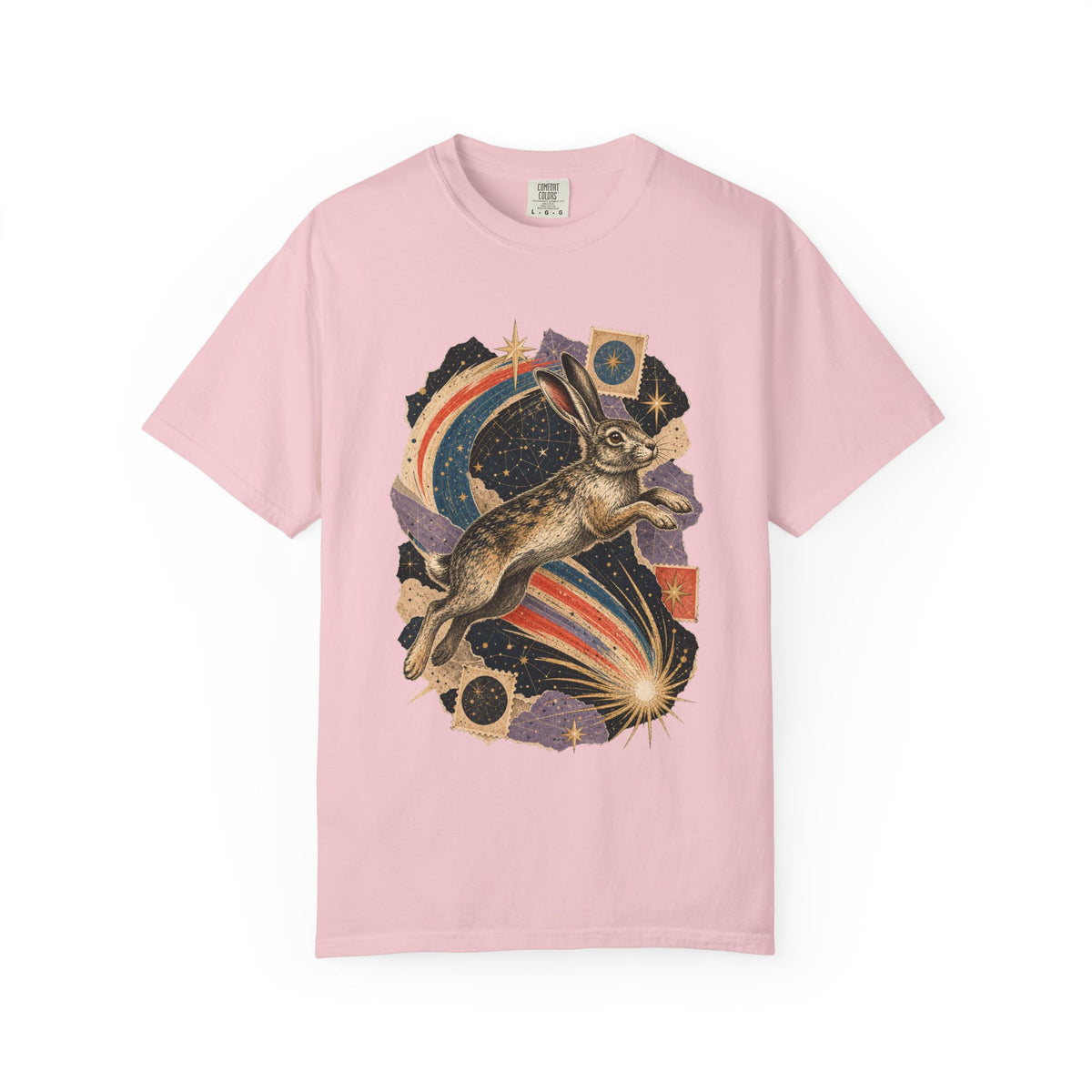 Analog Collage Comet Hare T-Shirt Graphic