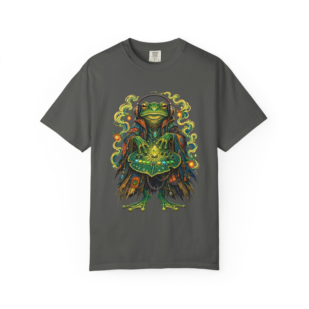 Neon Swamp Frog Synth Mage T-Shirt Graphic