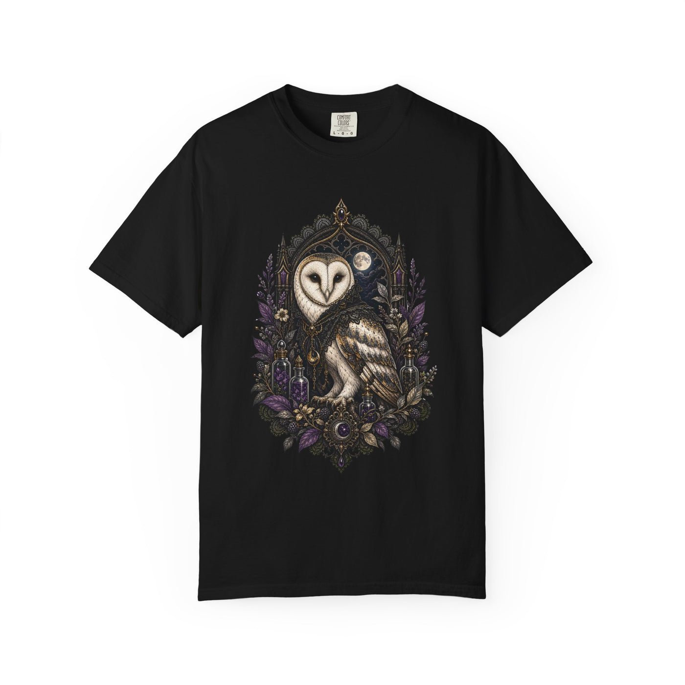 Gothic Lace Barn Owl Apothecary Graphic Tee