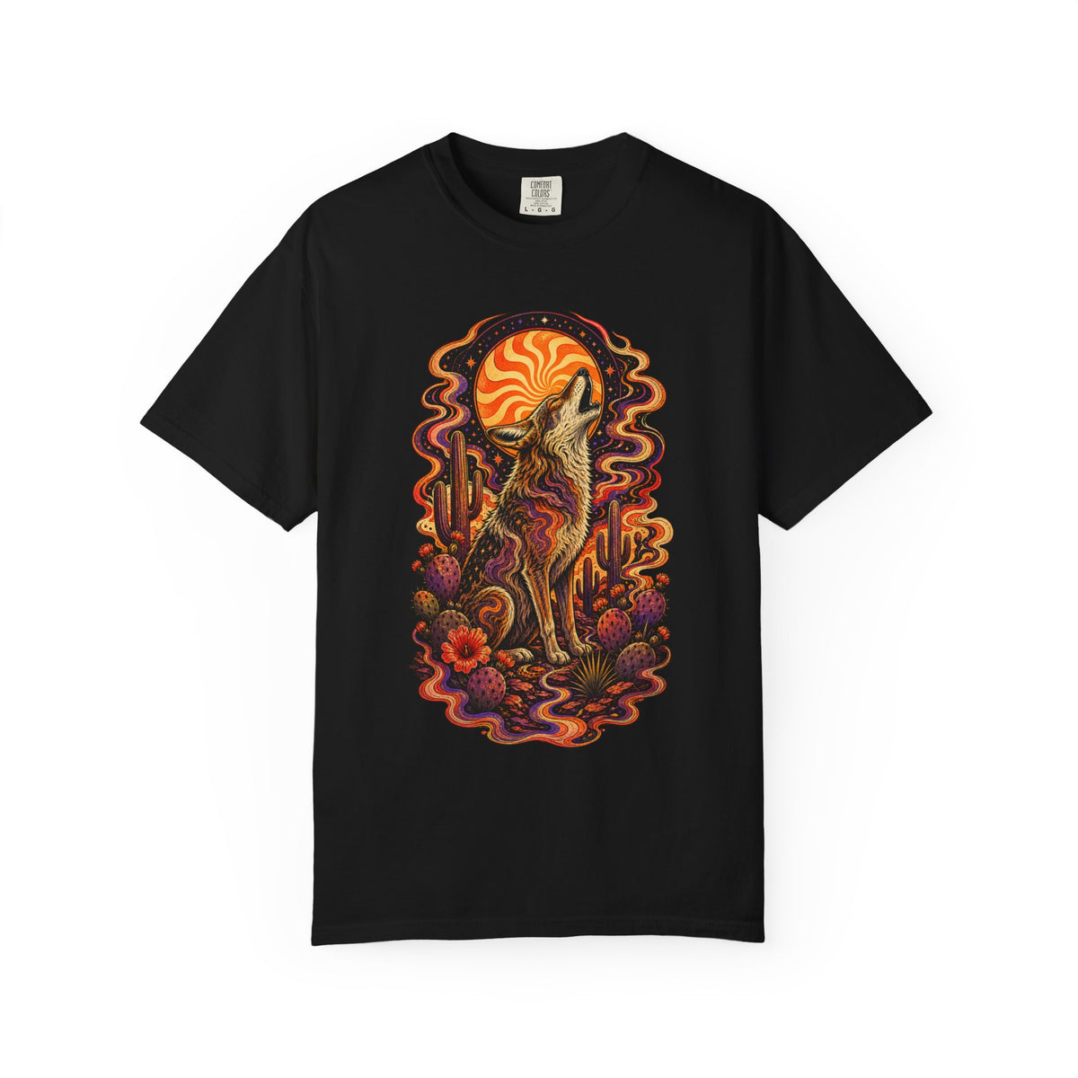 Psychedelic Desert Coyote T-Shirt Graphic