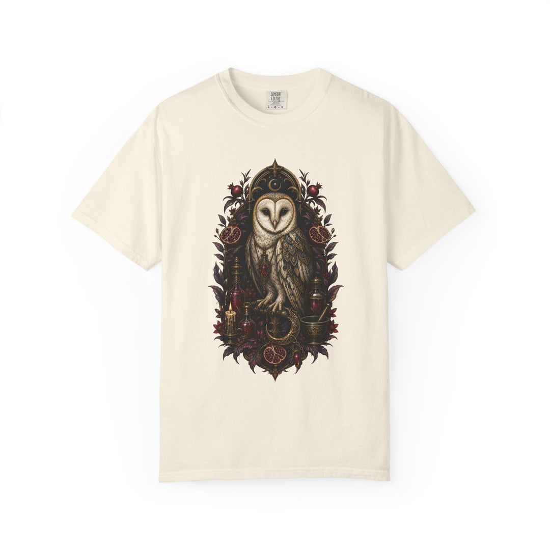 Gothic Pomegranate Barn Owl Graphic Tee