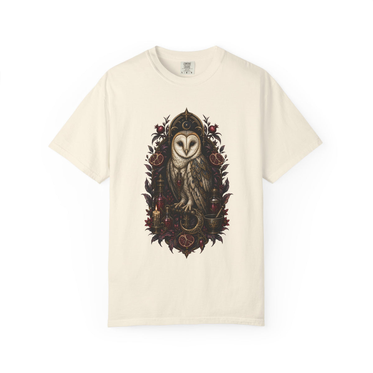 Gothic Pomegranate Barn Owl Graphic Tee