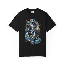 Neo Deco Chrome Narwhal Courier T-Shirt Graphic