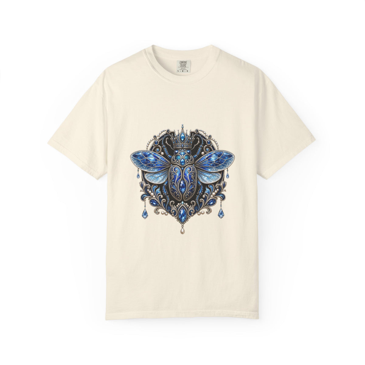 Cool Blue Brooch Beetle Crown T-Shirt Graphic