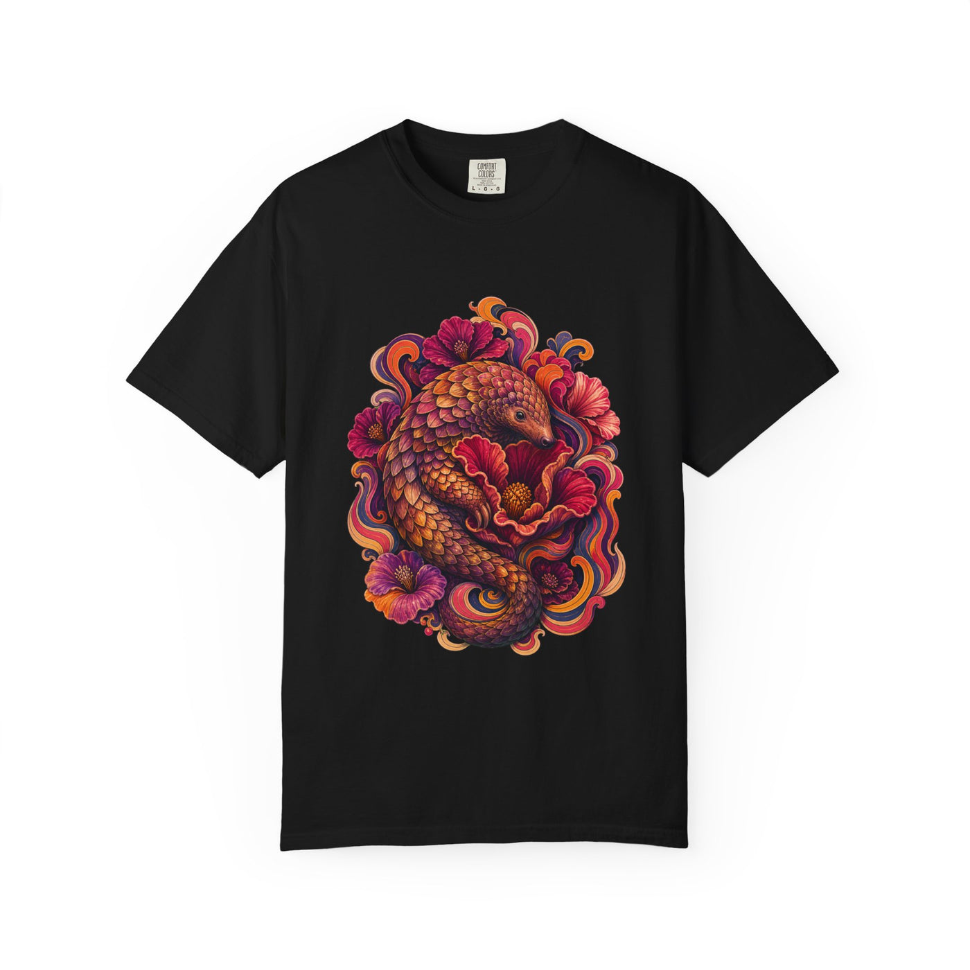 Psychedelic Velvet Pangolin Bloom Graphic Tee