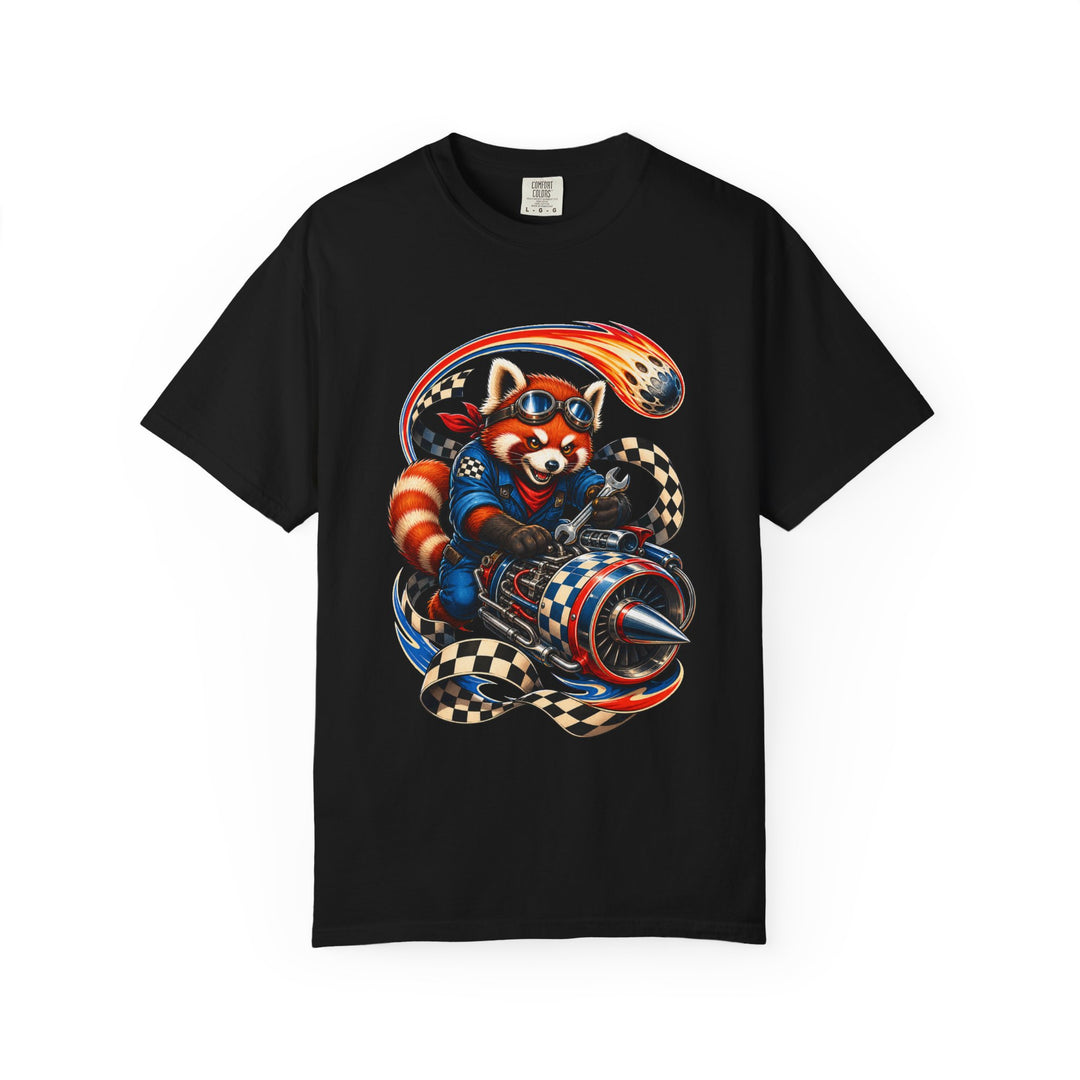 Checkerboard Comet Red Panda Graphic Tee