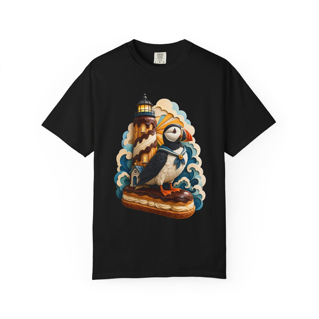 Paper Cut Lighthouse Eclair Puffin T-Shirt Graphic