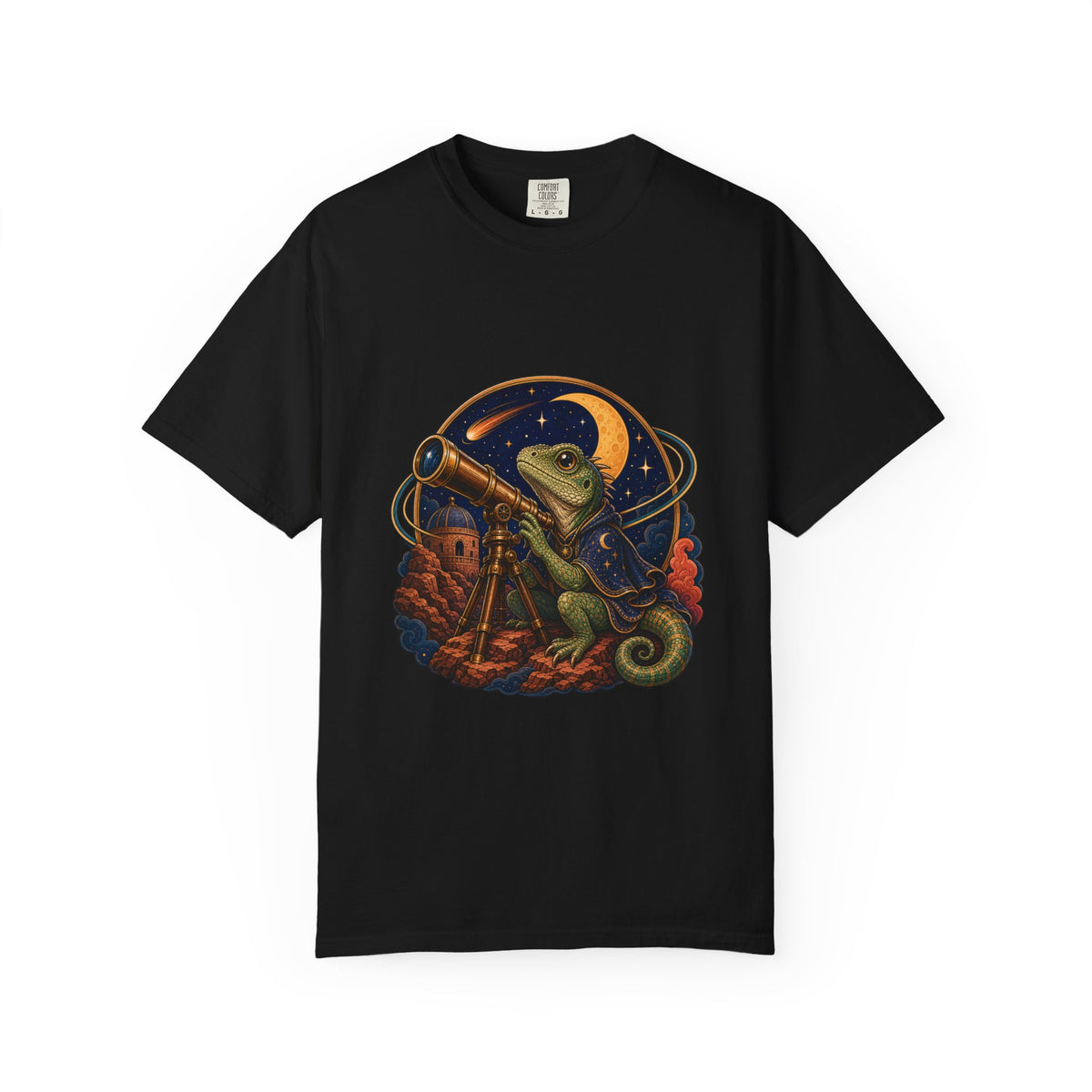 Desert Moon Lizard Observatory T-Shirt Graphic