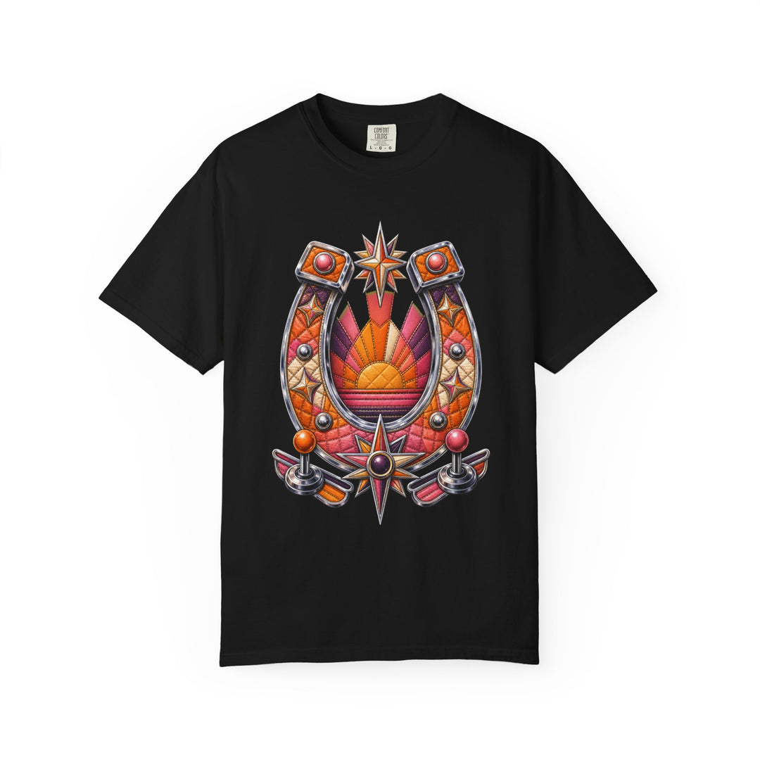Quilted Sunset Arcade Horseshoe T-Shirt Graphic