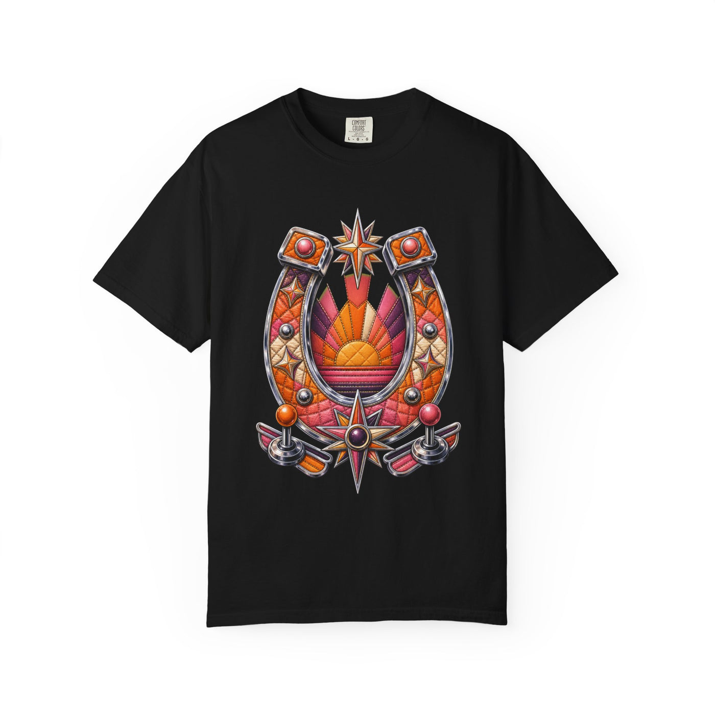 Quilted Sunset Arcade Horseshoe T-Shirt Graphic