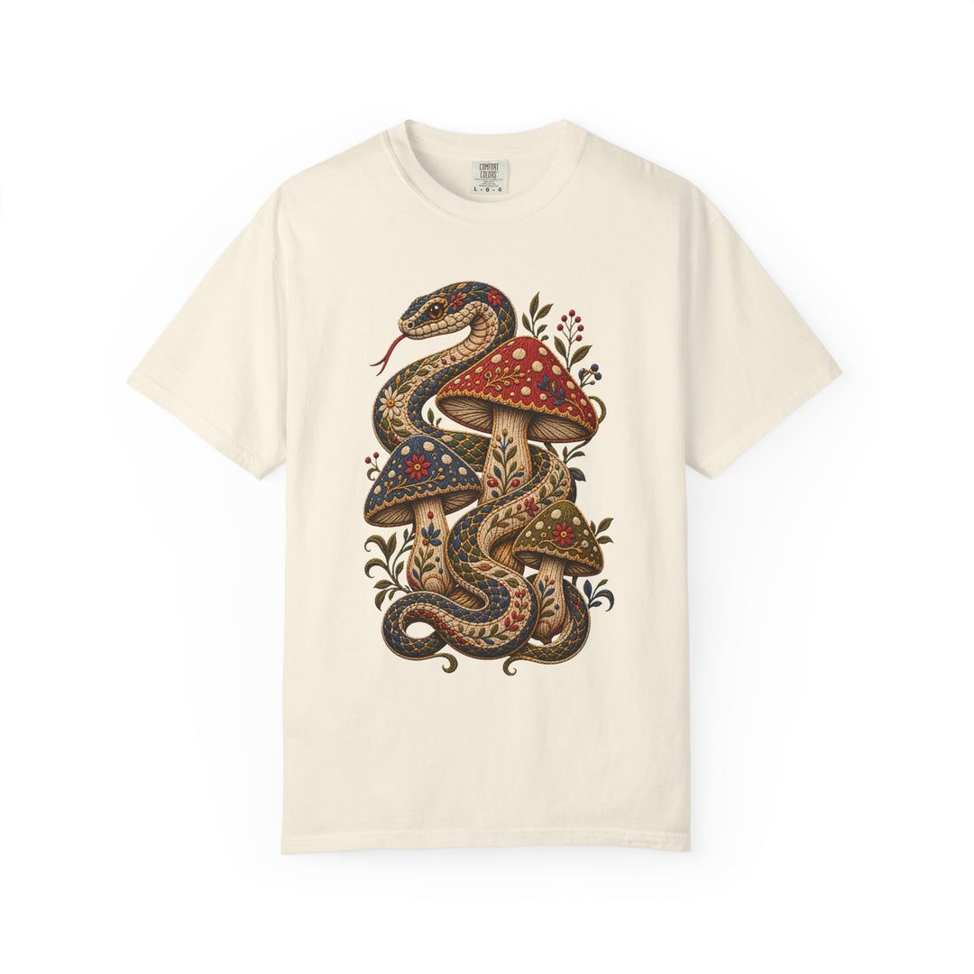 Embroidered Mushroom Serpent Graphic Tee