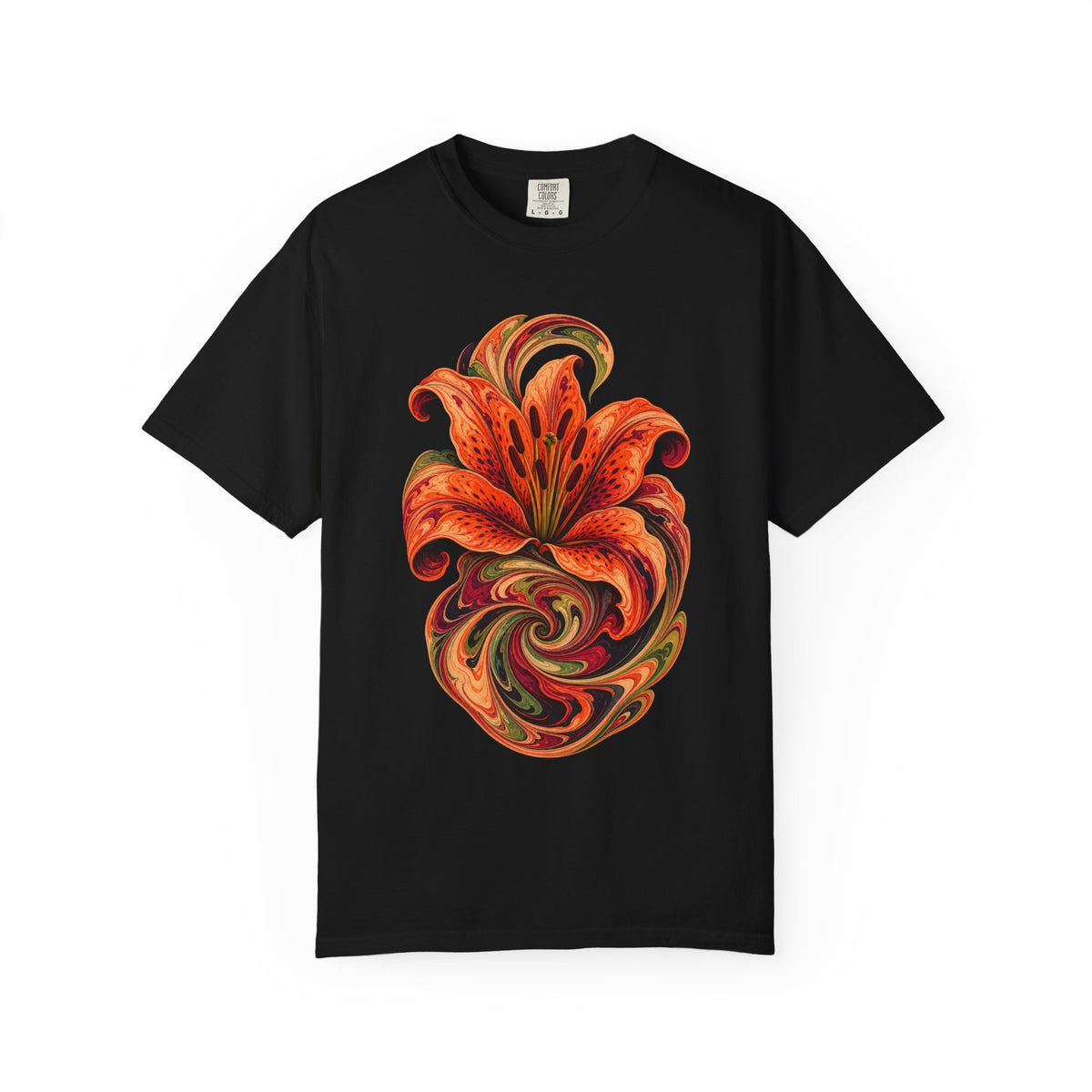Acid Marbled Tiger Lily Vortex Graphic Tee