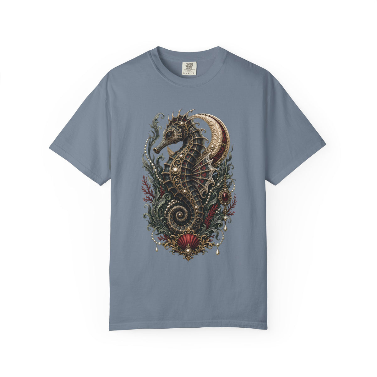 Gothic Lace Seahorse Graphic Tee