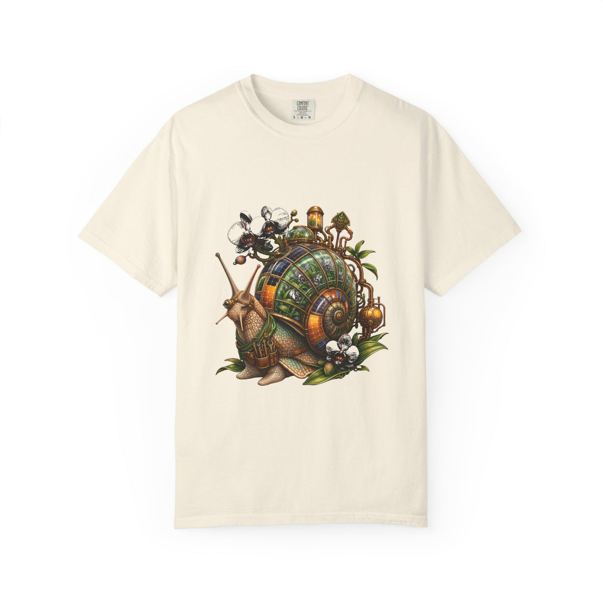 Solarpunk Orchid Snail Graphic Tee